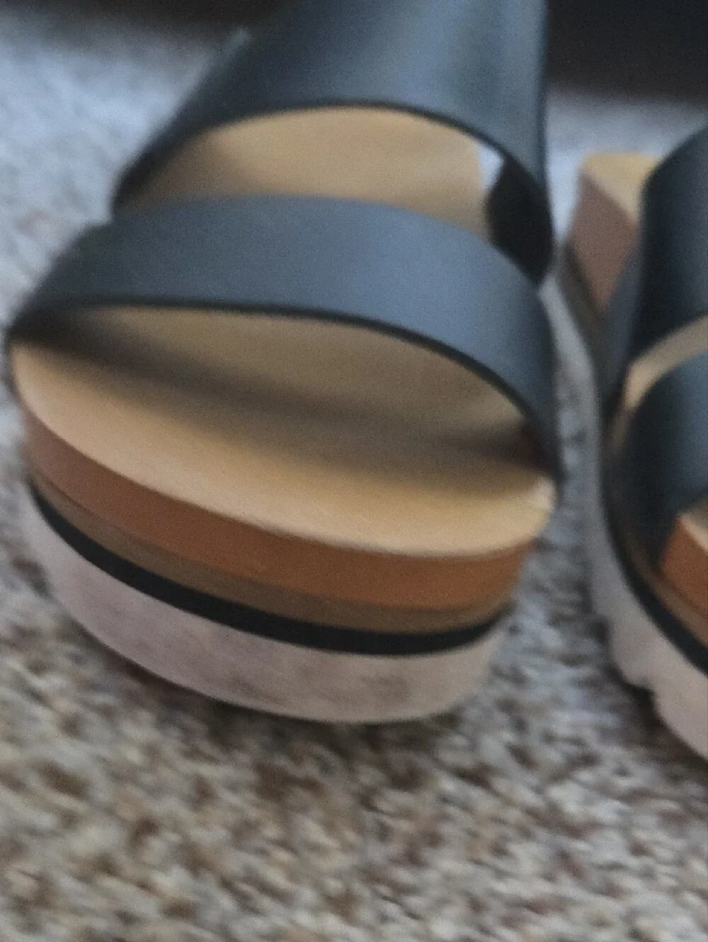 Reef Women's Black Double-Strap Sandals with Tan Footbed